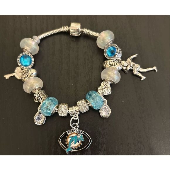 Miami Dolphins Charm Bracelet - Picture 2 of 2